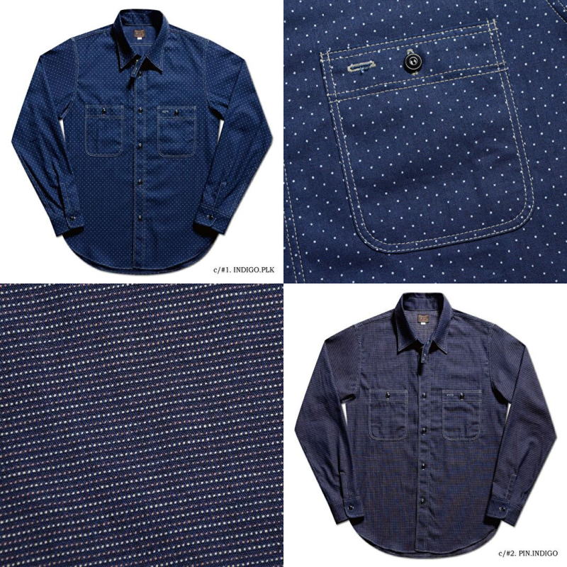 WWS-29L PATTERNED INDIGO WWS29L DELUXEWARE デラックスウエアシャツ半袖 デラックスウエアシャツの画像