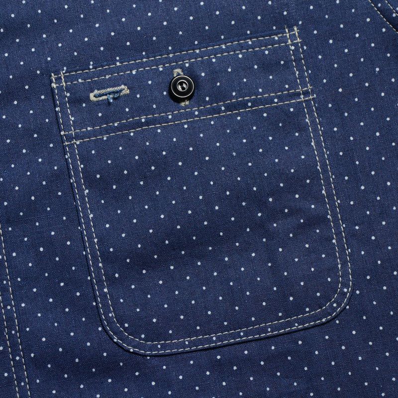 WWS-29L PATTERNED INDIGO WWS29L DELUXEWARE デラックスウエアシャツ半袖 デラックスウエアシャツの画像