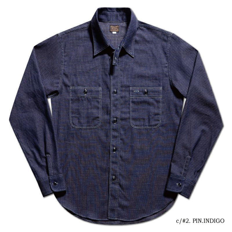 WWS-29L PATTERNED INDIGO WWS29L DELUXEWARE デラックスウエアシャツ半袖 デラックスウエアシャツの画像