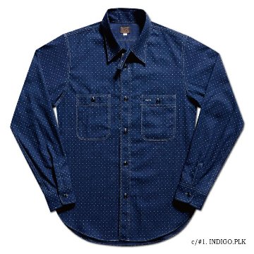 WWS-29L PATTERNED INDIGO WWS29L DELUXEWARE デラックスウエアシャツ半袖 デラックスウエアシャツの画像