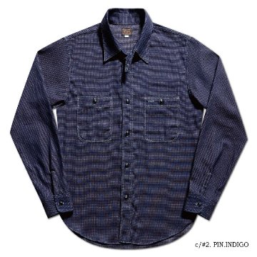 WWS-29L PATTERNED INDIGO WWS29L DELUXEWARE デラックスウエアシャツ半袖 デラックスウエアシャツの画像