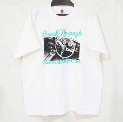 SMT18-104-ホワイト-サムライ自動車倶楽部半袖Tシャツ18-104-SMT18104-SAMURAIJEANS-サムライジーンズTシャツ-サムライ自動車倶楽部半袖Tシャツの画像