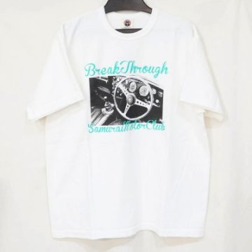 SMT18-104-ホワイト-サムライ自動車倶楽部半袖Tシャツ18-104-SMT18104-SAMURAIJEANS-サムライジーンズTシャツ-サムライ自動車倶楽部半袖Tシャツの画像