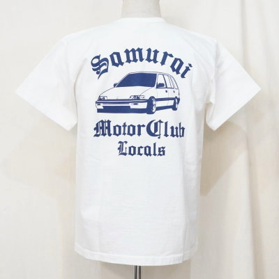 SMT19-101-WH-サムライ自動車倶楽部半袖Tシャツ19-101-SMT19101-SAMURAIJEANS-サムライジーンズTシャツ-サムライ自動車倶楽部半袖Tシャツの画像