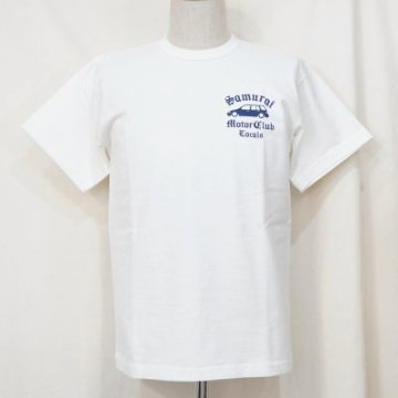SMT19-101-WH-サムライ自動車倶楽部半袖Tシャツ19-101-SMT19101-SAMURAIJEANS-サムライジーンズTシャツ-サムライ自動車倶楽部半袖Tシャツの画像