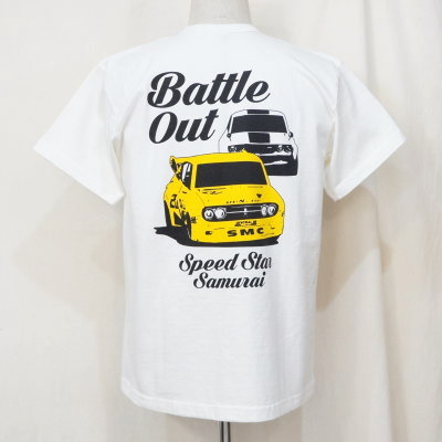 SMT19-102-WH-サムライ自動車倶楽部半袖Tシャツ19-102-SMT19102-SAMURAIJEANS-サムライジーンズTシャツ-サムライ自動車倶楽部半袖Tシャツの画像