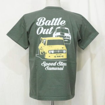 SMT19-102-MGRN-サムライ自動車倶楽部半袖Tシャツ19-102-SMT19102-SAMURAIJEANS-サムライジーンズTシャツ-サムライ自動車倶楽部半袖Tシャツの画像