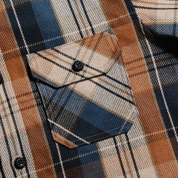 HV-53 ORxNV ORANGE CHECK HV53 DELUXEWARE デラックスウエアシャツ シャツ長袖 ネルシャツの画像