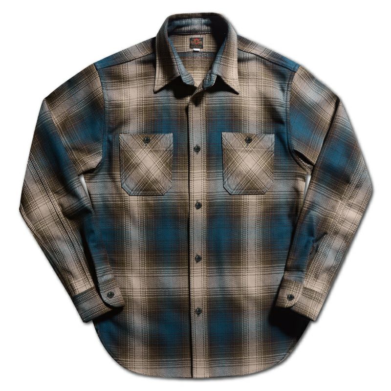 HV-54 BL BLUE OMBRE SHIRT HV54 DELUXEWARE デラックスウエアシャツ シャツ長袖 ネルシャツの画像