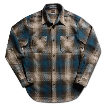 HV-54 BL BLUE OMBRE SHIRT HV54 DELUXEWARE デラックスウエアシャツ シャツ長袖 ネルシャツの画像