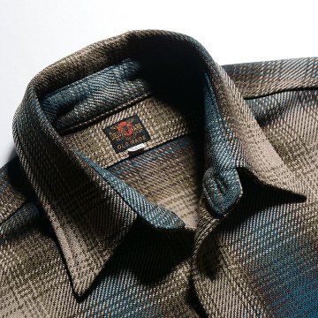 HV-54 BL BLUE OMBRE SHIRT HV54 DELUXEWARE デラックスウエアシャツ シャツ長袖 ネルシャツの画像