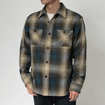 HV-54 BL BLUE OMBRE SHIRT HV54 DELUXEWARE デラックスウエアシャツ シャツ長袖 ネルシャツの画像