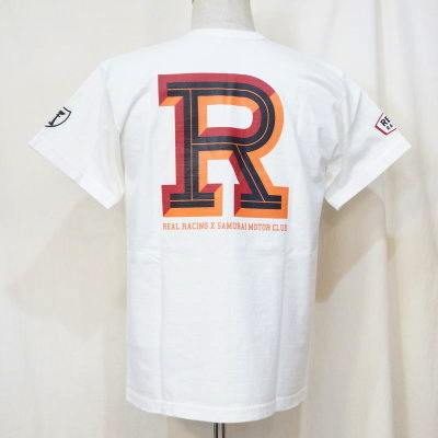 SMT19-104-WH-サムライ自動車倶楽部xリアルレーシングコラボＴシャツ19-104-SMT19104-SAMURAIJEANS-サムライジーンズTシャツ-サムライ自動車倶楽部半袖Tシャツの画像