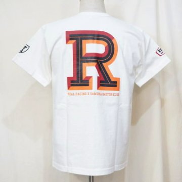 SMT19-104-WH-サムライ自動車倶楽部xリアルレーシングコラボＴシャツ19-104-SMT19104-SAMURAIJEANS-サムライジーンズTシャツ-サムライ自動車倶楽部半袖Tシャツの画像