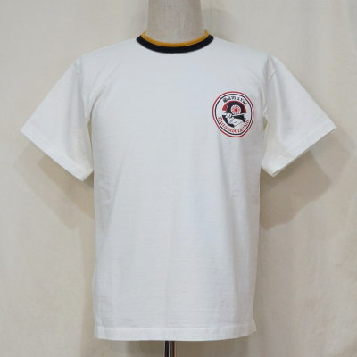 SMT18-105-ホワイト-サムライ自動車倶楽部半袖トリコロールTシャツ18-105-SMT18105-SAMURAIJEANS-サムライジーンズTシャツ-サムライ自動車倶楽部半袖Tシャツの画像