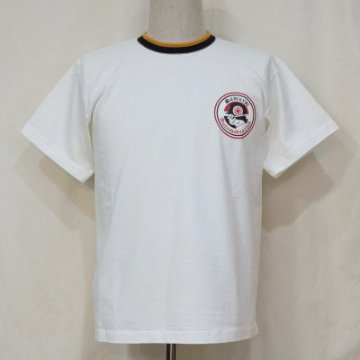 SMT18-105-ホワイト-サムライ自動車倶楽部半袖トリコロールTシャツ18-105-SMT18105-SAMURAIJEANS-サムライジーンズTシャツ-サムライ自動車倶楽部半袖Tシャツの画像