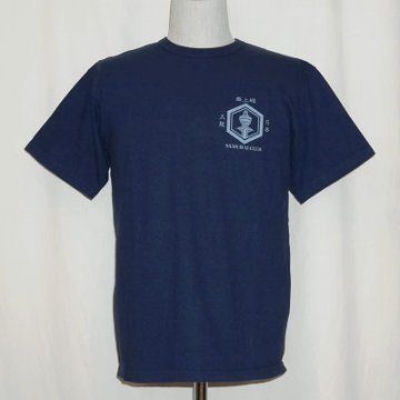 SCT17-107-ブルー-サムライ倶楽部半袖Tシャツ17-107-SCT17107-SAMURAIJEANS-サムライジーンズ-オリジナル落ち綿ヘビィーウェイト吊り編みTシャツの画像