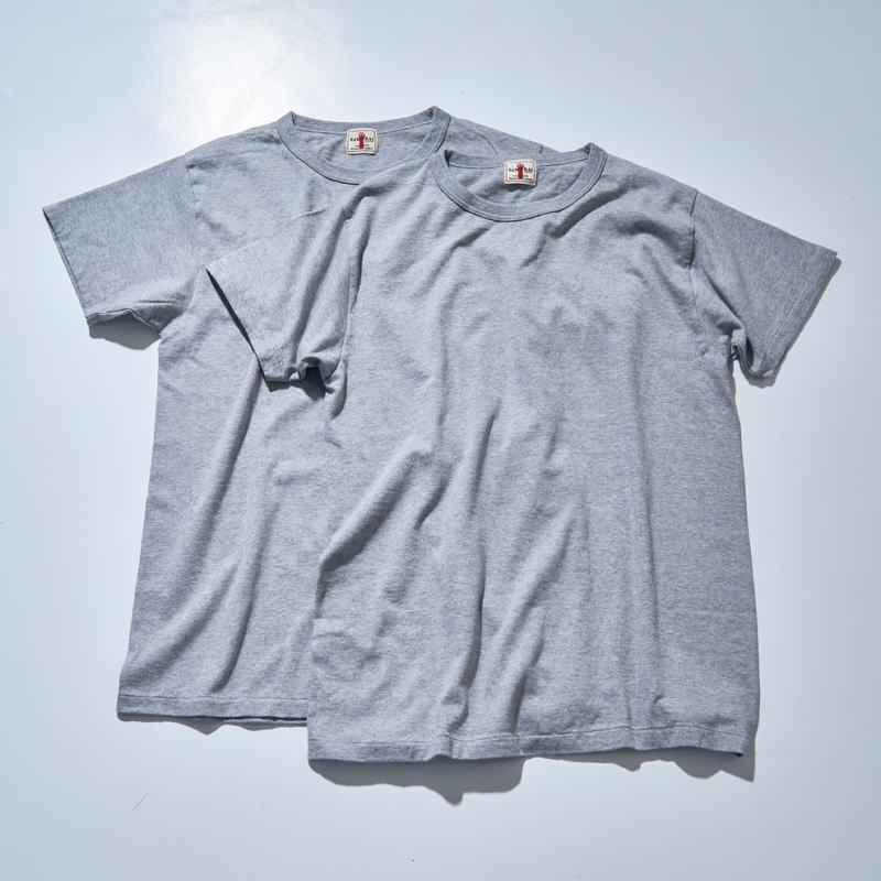 SJ2PST-CREW-MGRY-無地クルーネック2パックTシャツ-SJ2PSTCREW-SAMURAIJEANS-サムライジーンズTシャツ-無地Tシャツの画像