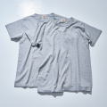 SJ2PST-CREW-MGRY-無地クルーネック2パックTシャツ-SJ2PSTCREW-SAMURAIJEANS-サムライジーンズTシャツ-無地Tシャツの画像