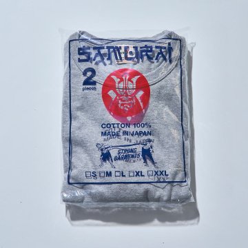 SJ2PST-CREW-MGRY-無地クルーネック2パックTシャツ-SJ2PSTCREW-SAMURAIJEANS-サムライジーンズTシャツ-無地Tシャツの画像