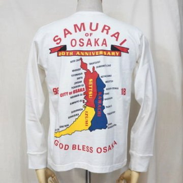 SJSLT20TH-101-WH-サムライジーンズ長袖Tシャツ20周年101-SJSLT20TH101-SAMURAIJEANS-サムライジーンズロングスリーブTシャツ-20周年記念の画像