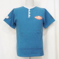 SMT19-105-BL-サムライ自動車倶楽部xリアルレーシングコラボヘンリーネック半袖Ｔシャツ19-105-SMT19105-SAMURAIJEANS-サムライジーンズTシャツ-サムライ自動車倶楽部の画像