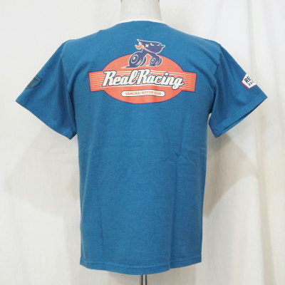 SMT19-105-BL-サムライ自動車倶楽部xリアルレーシングコラボヘンリーネック半袖Ｔシャツ19-105-SMT19105-SAMURAIJEANS-サムライジーンズTシャツ-サムライ自動車倶楽部の画像