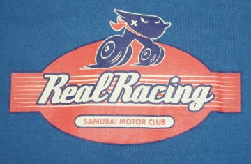 SMT19-105-BL-サムライ自動車倶楽部xリアルレーシングコラボヘンリーネック半袖Ｔシャツ19-105-SMT19105-SAMURAIJEANS-サムライジーンズTシャツ-サムライ自動車倶楽部の画像