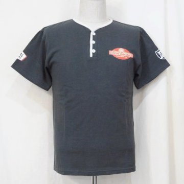 SMT19-105-LBK-サムライ自動車倶楽部xリアルレーシングコラボヘンリーネック半袖Ｔシャツ19-105-SMT19105-SAMURAIJEANS-サムライジーンズTシャツ-自動車倶楽部の画像