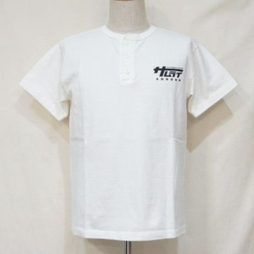 SMT18-103-WH-サムライ自動車倶楽部半袖ヘンリーネックTシャツ18-103-SMT18103-SAMURAIJEANS-サムライジーンズTシャツ-サムライ自動車倶楽部半袖Tシャツの画像