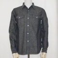 SSW17-L01-インディゴ-ジャズネップヘリンボンデニムワークシャツ長袖17-L01-SSW17L01-SAMURAIJEANS-サムライジーンズ-サムライジーンズワークシャツの画像