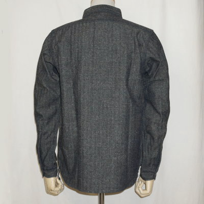 SSW17-L01-インディゴ-ジャズネップヘリンボンデニムワークシャツ長袖17-L01-SSW17L01-SAMURAIJEANS-サムライジーンズ-サムライジーンズワークシャツの画像