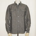 SSW17-L01-ブラック-ジャズネップヘリンボンデニムワークシャツ長袖17-L01-SSW17L01-SAMURAIJEANS-サムライジーンズ-サムライジーンズワークシャツの画像