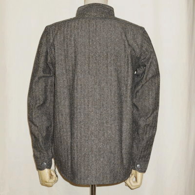 SSW17-L01-ブラック-ジャズネップヘリンボンデニムワークシャツ長袖17-L01-SSW17L01-SAMURAIJEANS-サムライジーンズ-サムライジーンズワークシャツの画像