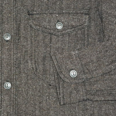 SSW17-L01-ブラック-ジャズネップヘリンボンデニムワークシャツ長袖17-L01-SSW17L01-SAMURAIJEANS-サムライジーンズ-サムライジーンズワークシャツの画像