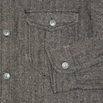 SSW17-L01-ブラック-ジャズネップヘリンボンデニムワークシャツ長袖17-L01-SSW17L01-SAMURAIJEANS-サムライジーンズ-サムライジーンズワークシャツの画像