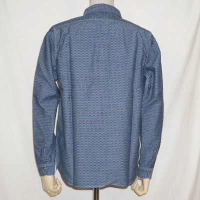 SSW18-L01-インディゴ-市松柄ワークシャツ長袖18-L01-SSW18L01-SAMURAIJEANS-サムライジーンズ-サムライジーンズワークシャツの画像