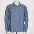 SSW18-L01-インディゴ-市松柄ワークシャツ長袖18-L01-SSW18L01-SAMURAIJEANS-サムライジーンズ-サムライジーンズワークシャツの画像