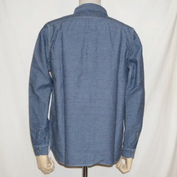 SSW18-L01-インディゴ-市松柄ワークシャツ長袖18-L01-SSW18L01-SAMURAIJEANS-サムライジーンズ-サムライジーンズワークシャツの画像