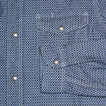 SSW18-L01-インディゴ-市松柄ワークシャツ長袖18-L01-SSW18L01-SAMURAIJEANS-サムライジーンズ-サムライジーンズワークシャツの画像