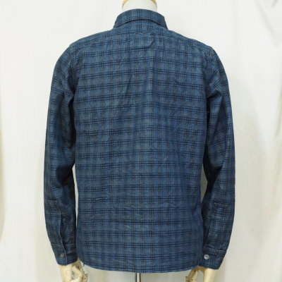 SSS17-DC-インディゴ-チェックデニムワークシャツ17-DC-SSS17DC-SAMURAIJEANS-サムライジーンズシャツ-長袖シャツの画像