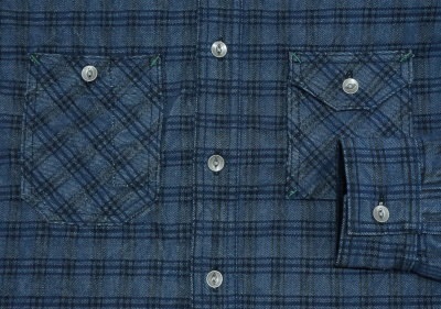 SSS17-DC-インディゴ-チェックデニムワークシャツ17-DC-SSS17DC-SAMURAIJEANS-サムライジーンズシャツ-長袖シャツの画像