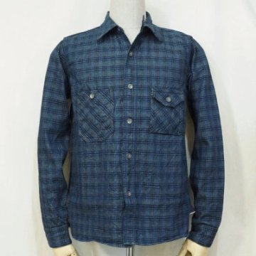 SSS17-DC-インディゴ-チェックデニムワークシャツ17-DC-SSS17DC-SAMURAIJEANS-サムライジーンズシャツ-長袖シャツの画像