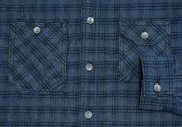 SSS17-DC-インディゴ-チェックデニムワークシャツ17-DC-SSS17DC-SAMURAIJEANS-サムライジーンズシャツ-長袖シャツの画像