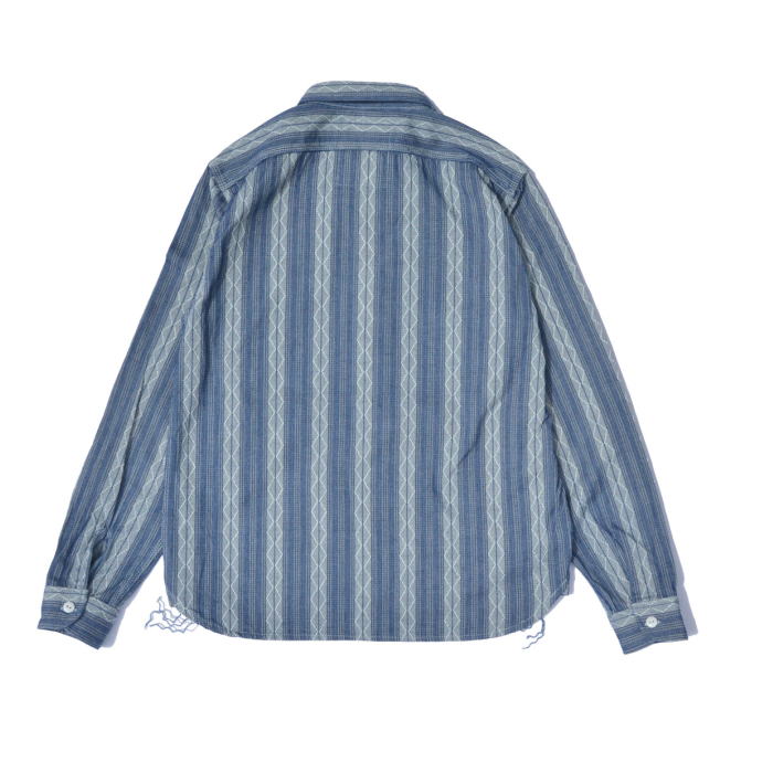 SSS21-ST-刺し子ストライプワークシャツ21-ST-SSS21ST-SAMURAIJEANS-サムライジーンズシャツ-長袖シャツの画像