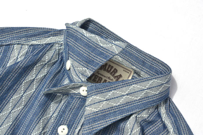SSS21-ST-刺し子ストライプワークシャツ21-ST-SSS21ST-SAMURAIJEANS-サムライジーンズシャツ-長袖シャツの画像