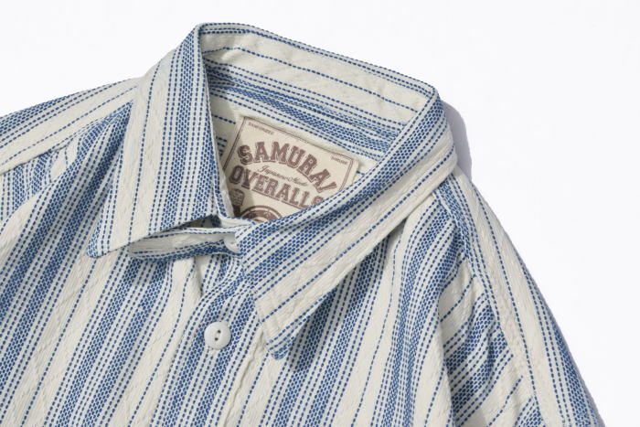 SSS21-ST-刺し子ストライプワークシャツ21-ST-SSS21ST-SAMURAIJEANS-サムライジーンズシャツ-長袖シャツの画像