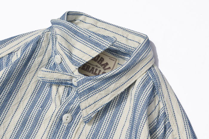 SSS21-ST-刺し子ストライプワークシャツ21-ST-SSS21ST-SAMURAIJEANS-サムライジーンズシャツ-長袖シャツの画像
