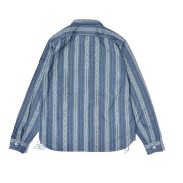 SSS21-ST-刺し子ストライプワークシャツ21-ST-SSS21ST-SAMURAIJEANS-サムライジーンズシャツ-長袖シャツの画像