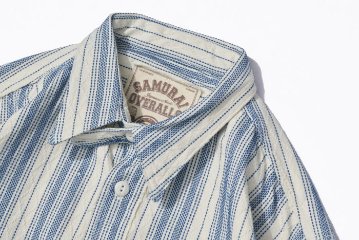 SSS21-ST-刺し子ストライプワークシャツ21-ST-SSS21ST-SAMURAIJEANS-サムライジーンズシャツ-長袖シャツの画像